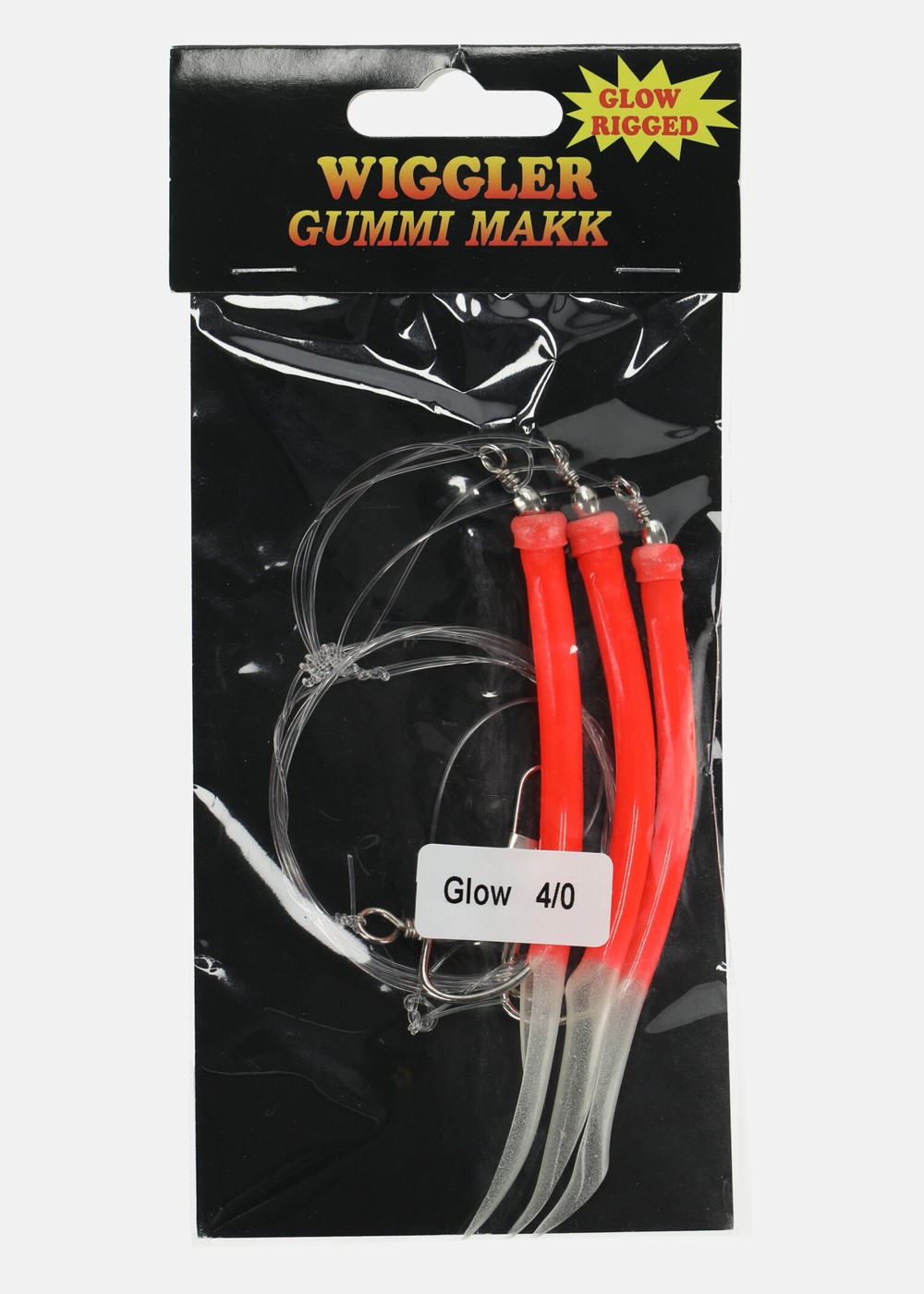 Gummi Makk Röd/Lys Rigged #4/0, Röd/Lys, Onesize, Kustdrag | Sport & aktivitet - Fiske - Fiskedrag - Kustdrag | Padelspecialisterna