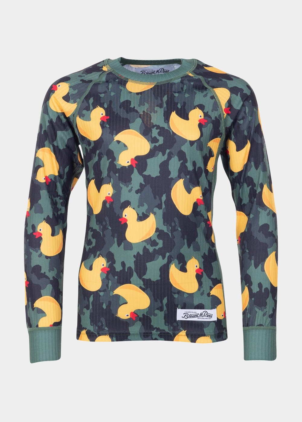 Crewneck L/S Baselayer Jr, Camo Yellow Duck, 130, Underställströjor | Junior - Kläder - Underställ - Underställströjor | Padelspecialisterna