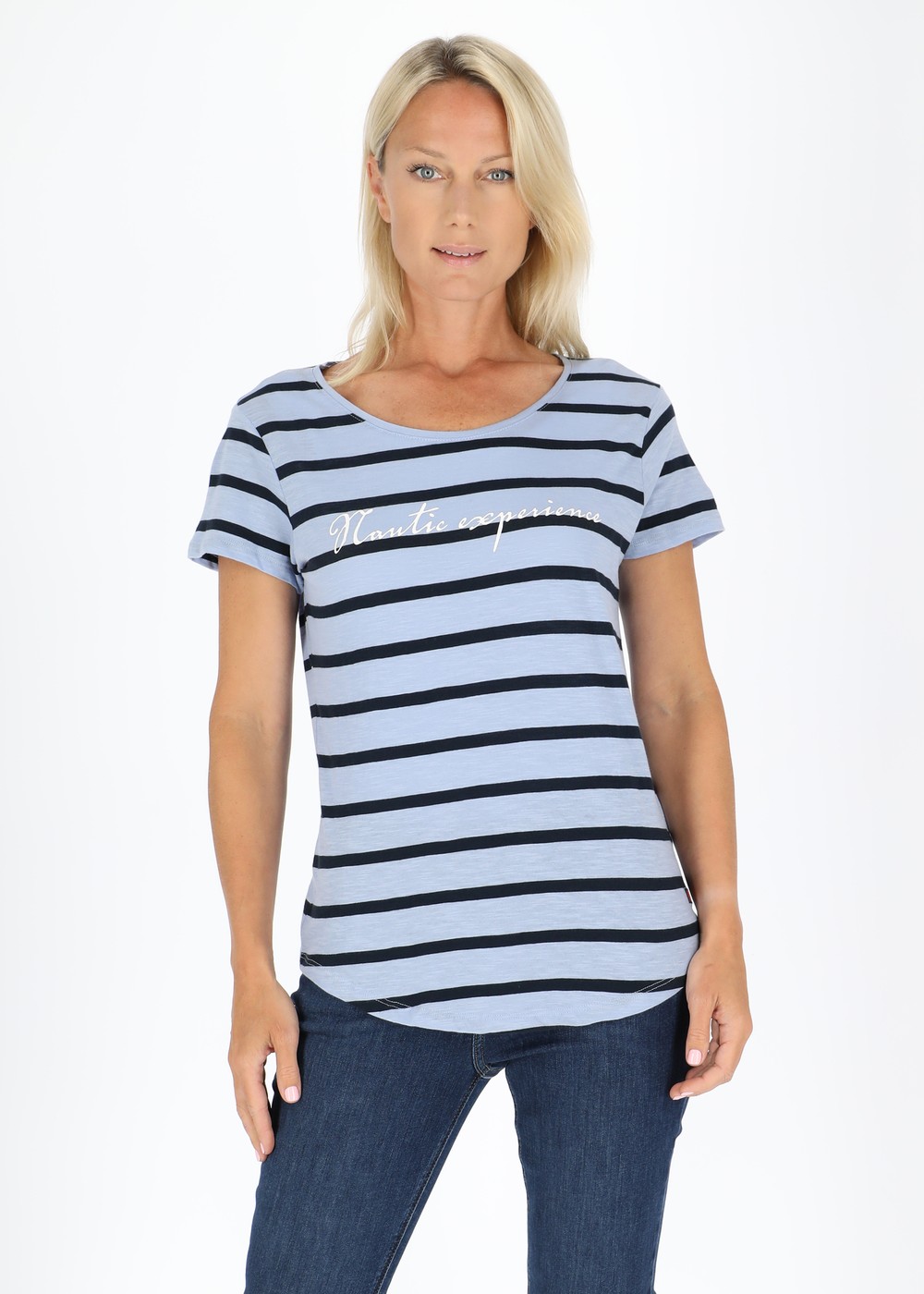 Ocean Stripe Tee W, Lt. Blue, 34, Toppar | Dam - Kläder - Toppar | Padelspecialisterna