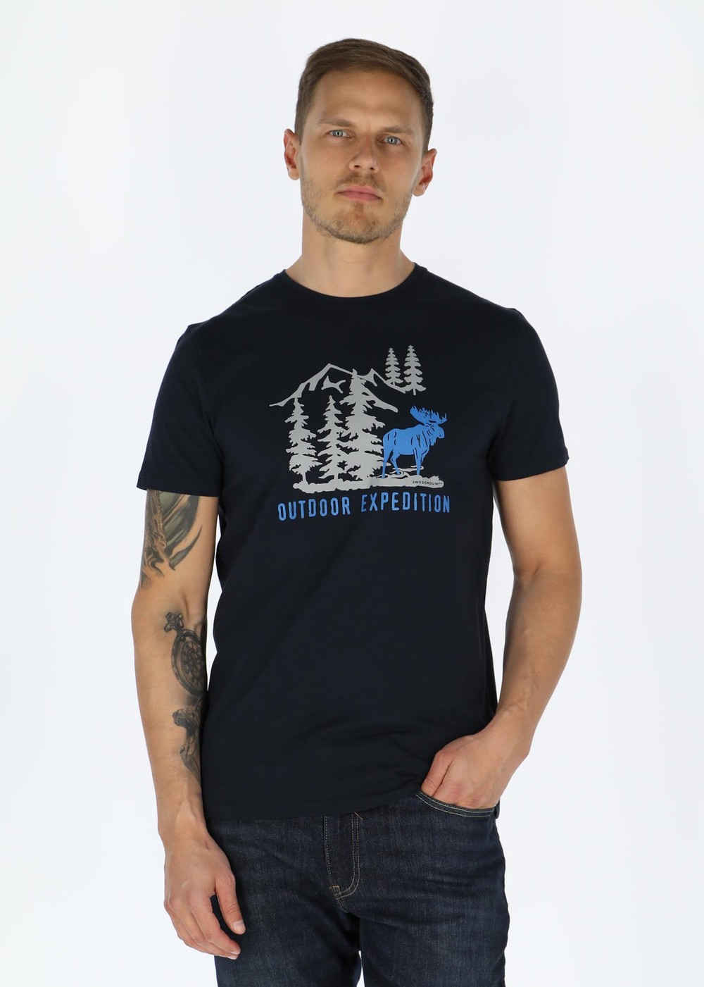 Forest Tee, Navy Elk, 3xl, T-Shirts | Herr - Aktivitet - Outdoorkläder - T-shirts | Padelspecialisterna