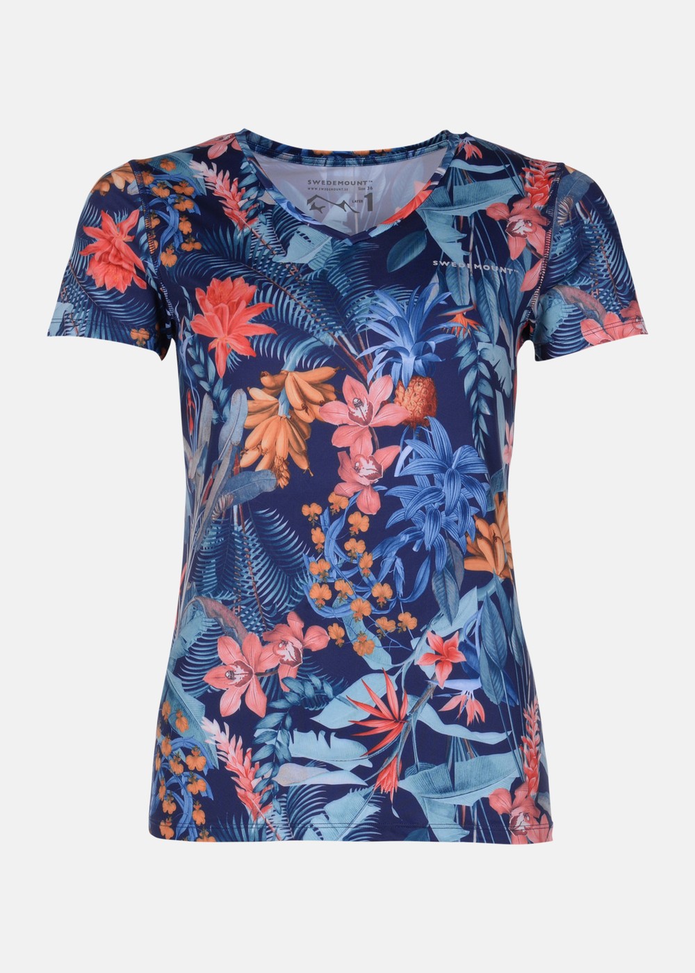Fusion Tee W, Navy/Orange, 34, Tränings-T-Shirts | Dam - Aktivitet - Träningskläder - Tränings-t-shirts | Padelspecialisterna