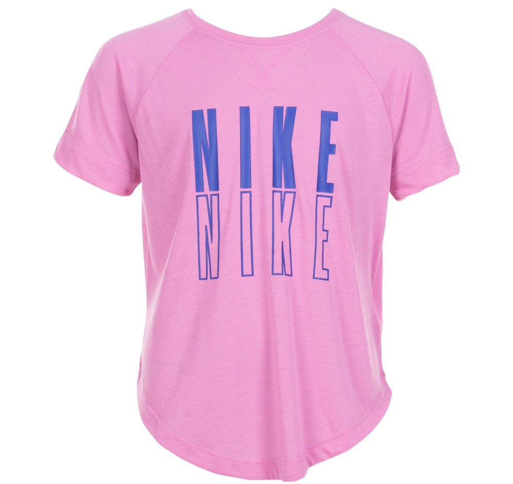 Nike Trophy Big Kids (Girls), Magic Flamingo/Hyper Blue, L, Löpar-T-Shirts | Junior - Aktivitet - Löparkläder - Löpar-t-shirts | Padelspecialisterna