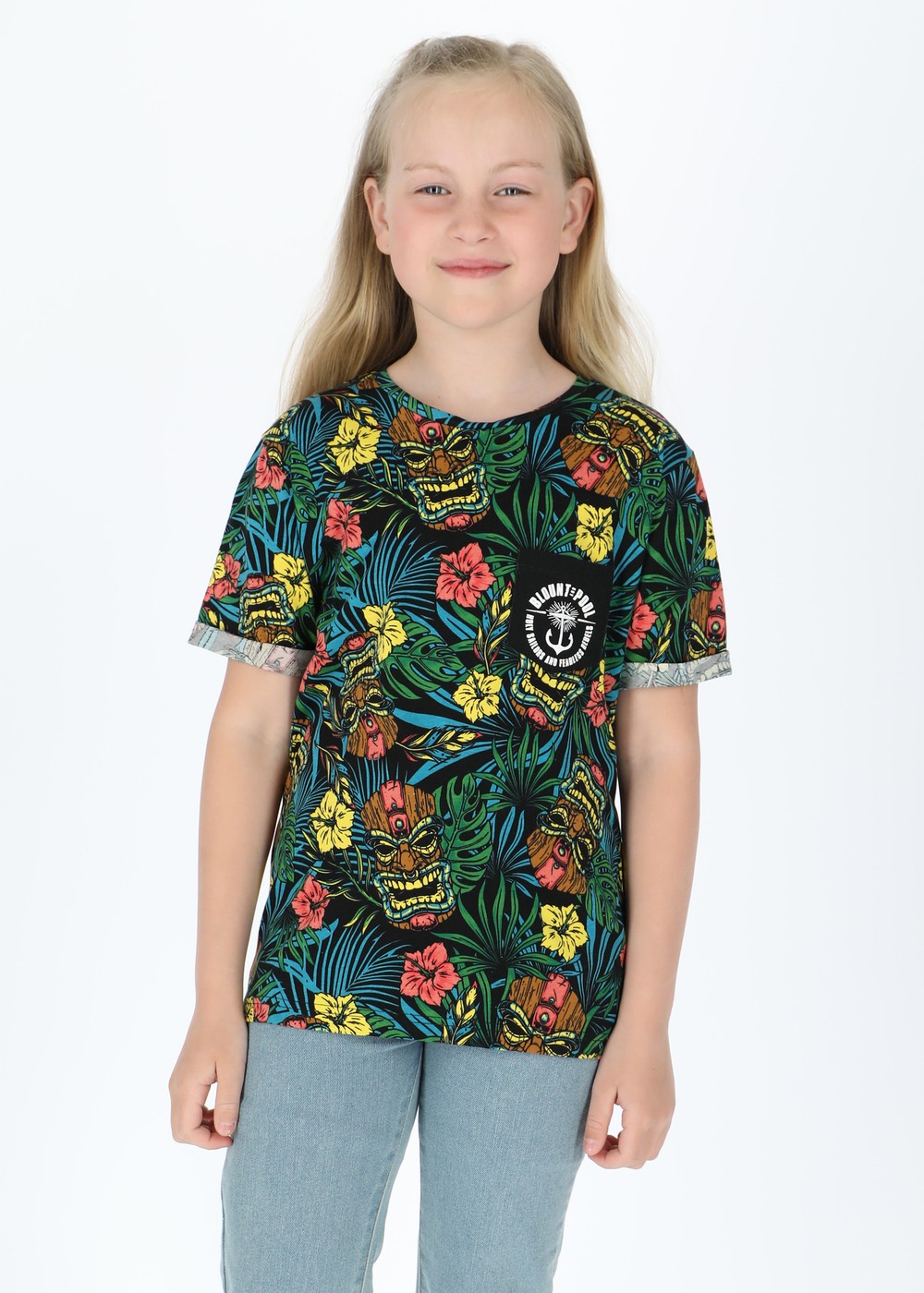Tropical Pocket Tee Jr, Toteme Palm Black, 120, Strandkläder | Junior - Kläder - Badkläder - Strandkläder | Padelspecialisterna