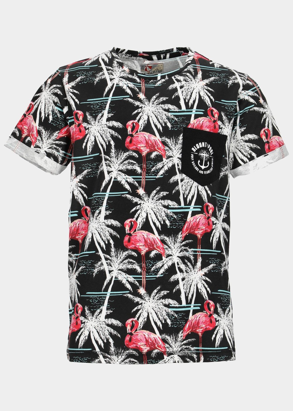 Tropical Pocket Tee Jr, Sunset Flamingo, 140, Strandkläder | Junior - Kläder - Badkläder - Strandkläder | Padelspecialisterna