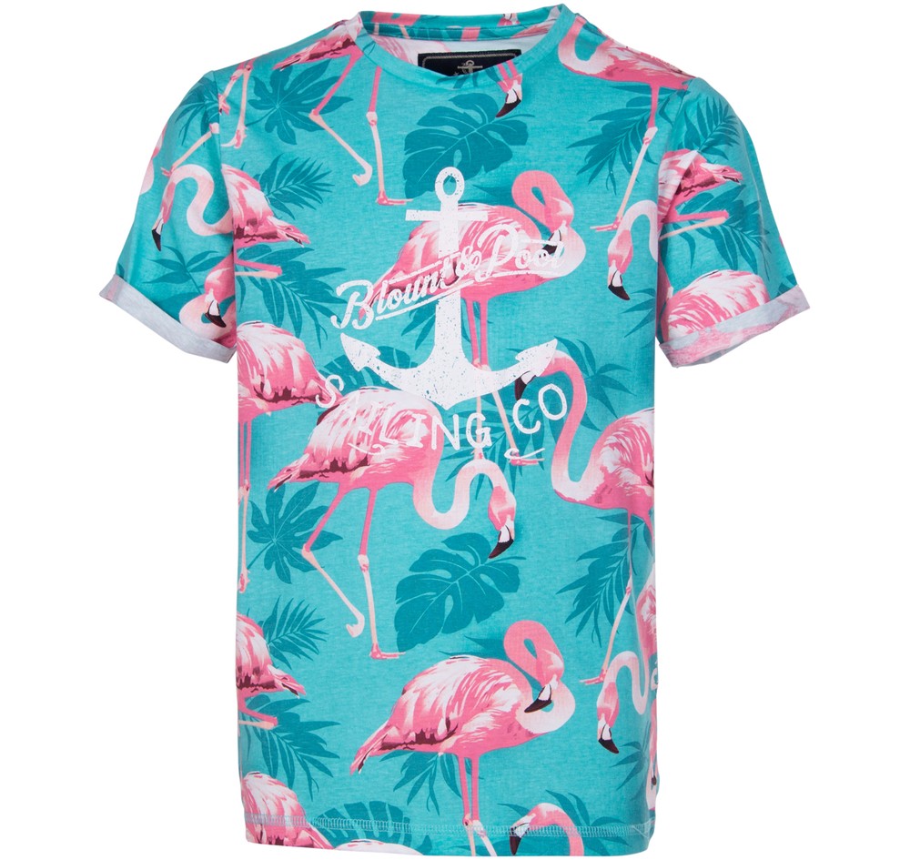 Tropical Tee Jr, Turquoise Flamingo, 100, Strandkläder | Junior - Kläder - Badkläder - Strandkläder | Padelspecialisterna