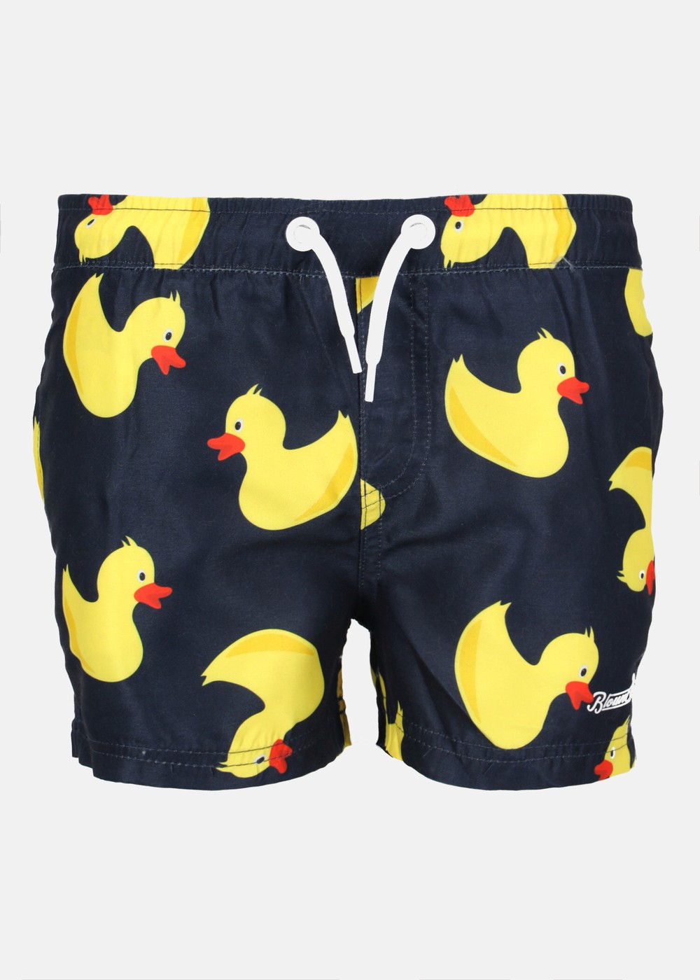 Beachshorts Jr, Navy Yellow Duck, 130, Badbyxor | Junior - Kläder - Badkläder - Badbyxor | Padelspecialisterna