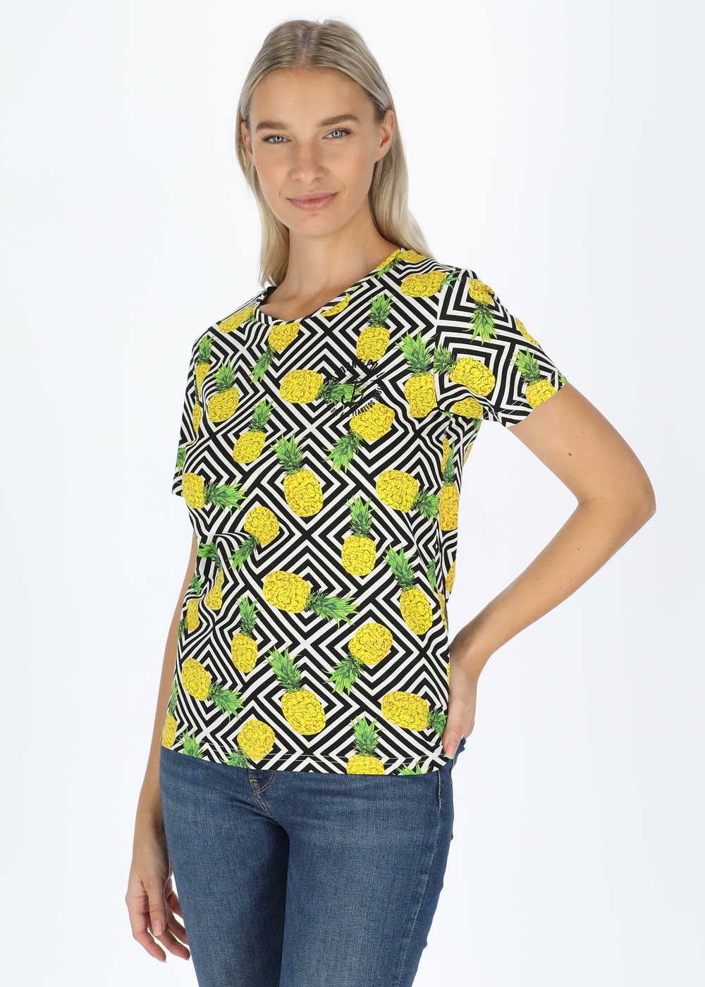 Jungle Tee W, Yellow Graphic Pineapple, 34, Strandkläder | Dam - Kläder - Badkläder - Strandkläder | Padelspecialisterna