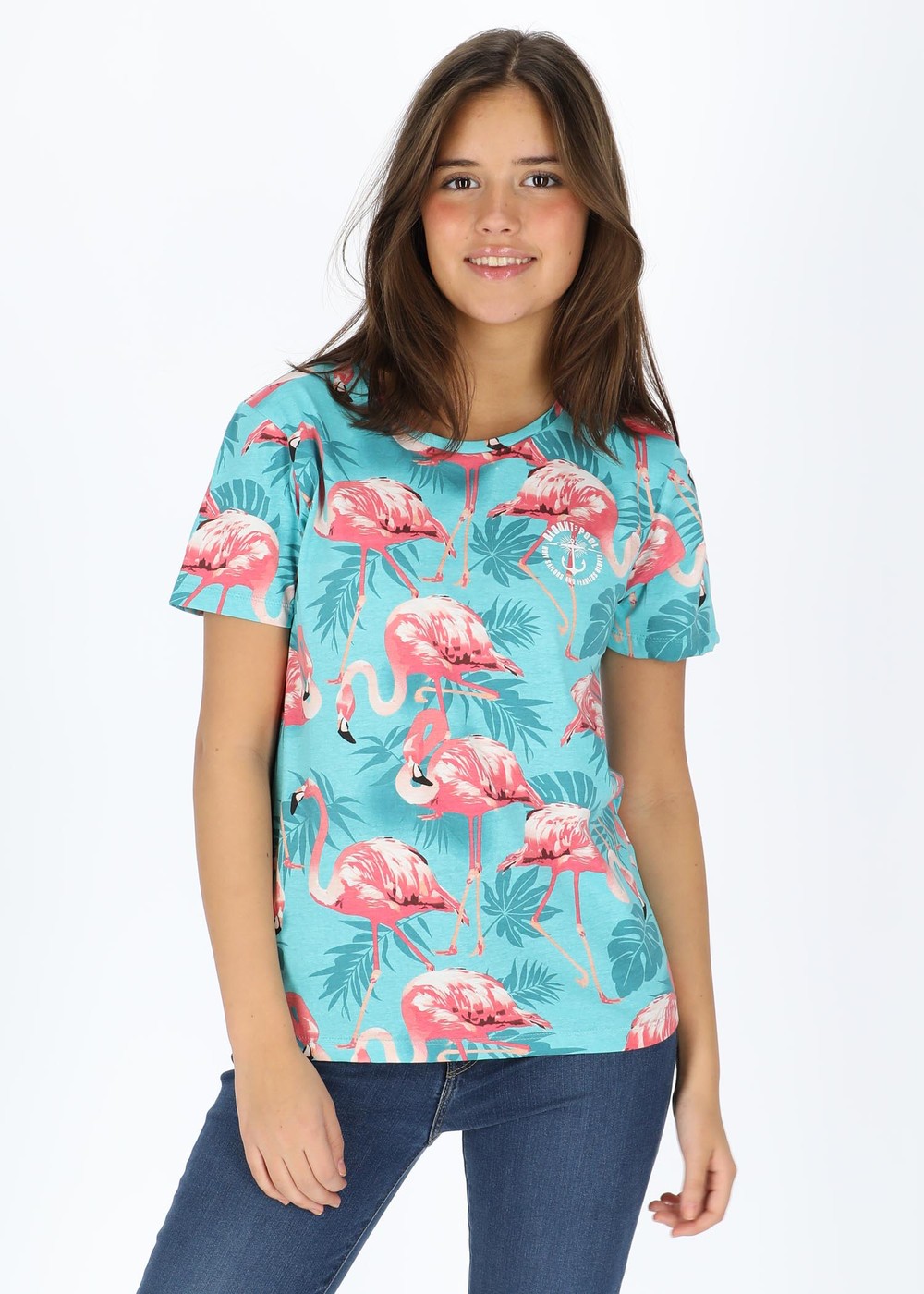 Jungle Tee W, Turquoise Flamingo, 38, Strandkläder | Dam - Kläder - Badkläder - Strandkläder | Padelspecialisterna