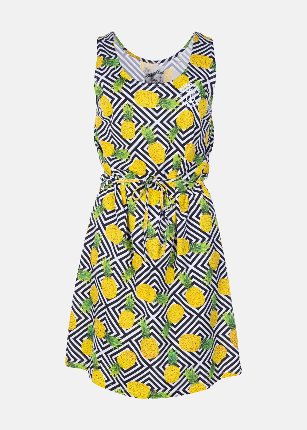 Jungle Dress W, Yellow Graphic Pineapple, 40, Strandkläder | Dam - Kläder - Badkläder - Strandkläder | Padelspecialisterna