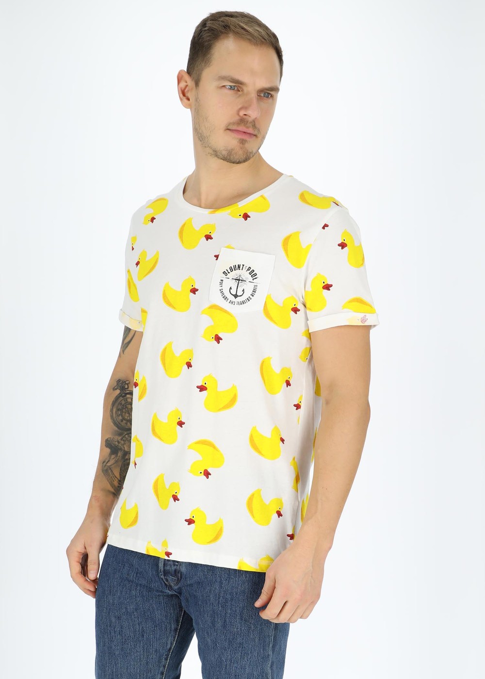 Tropical Pocket Tee, White Yellow Duck, 4xl, Strandkläder | Herr - Kläder - Badkläder - Strandkläder | Padelspecialisterna