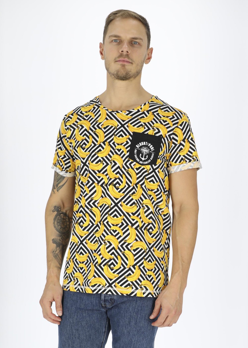 Tropical Pocket Tee, Yellow Graphic Banana, M, Strandkläder | Herr - Kläder - Badkläder - Strandkläder | Padelspecialisterna