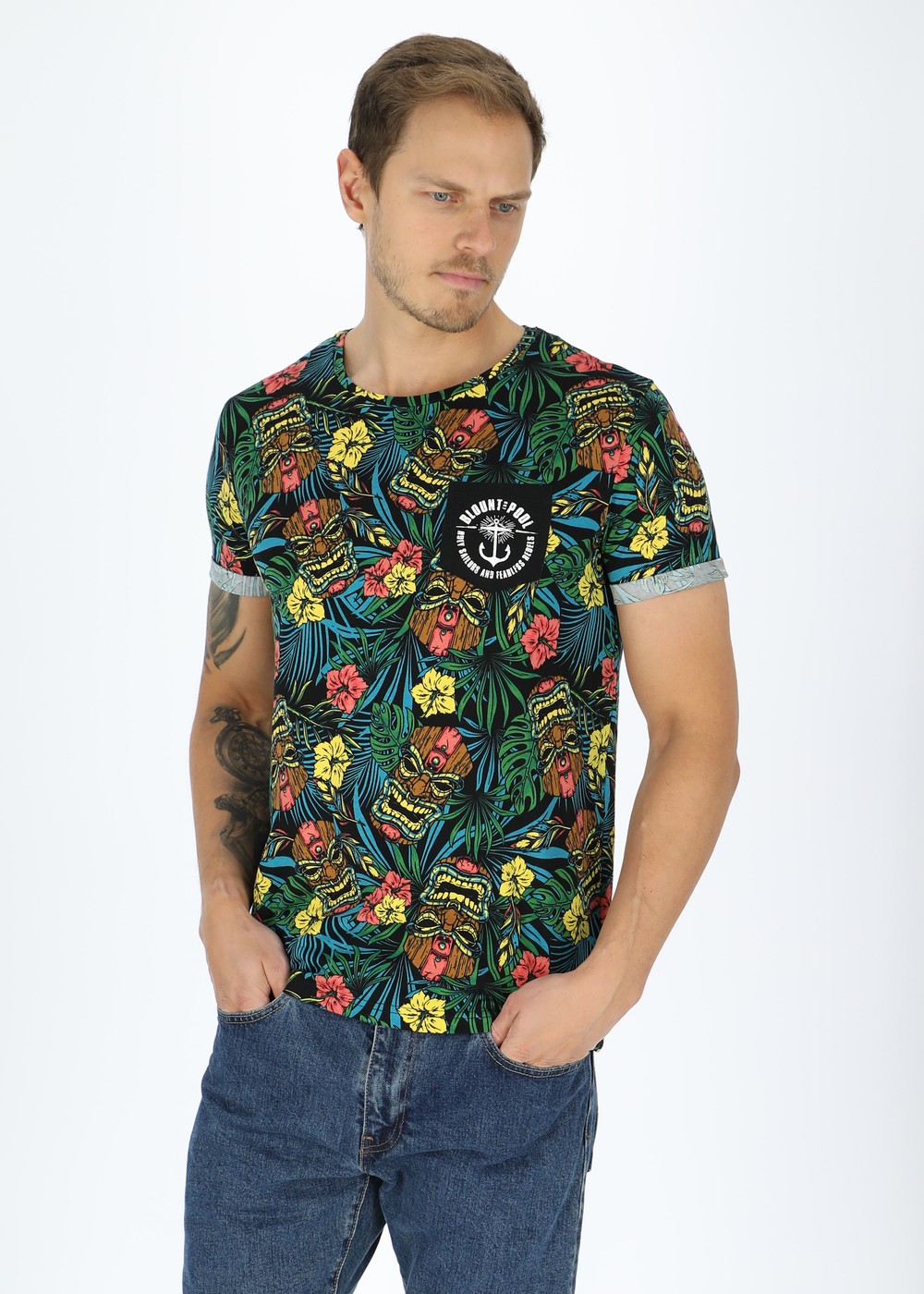 Tropical Pocket Tee, Toteme Palm Black, S, Strandkläder | Herr - Kläder - Badkläder - Strandkläder | Padelspecialisterna