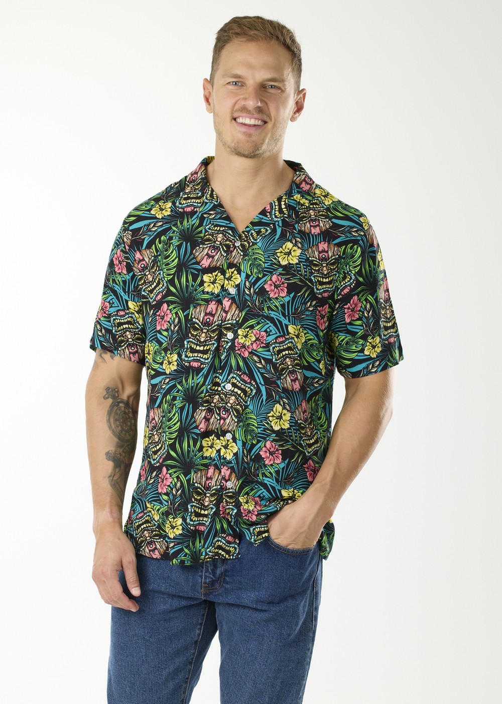 Honolulu Shirt, Toteme Palm Black, 3xl, Kortärmade Skjortor | Herr - Kläder - Skjortor - Kortärmade skjortor | Padelspecialisterna