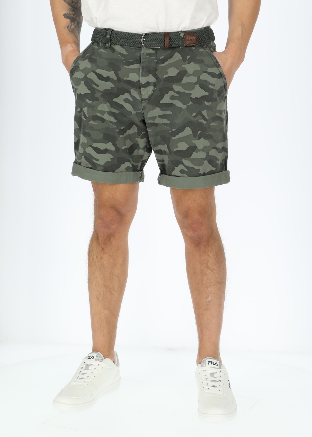 Chino Shorts, Green Camouflage, M, Vardagsshorts | Herr - Kläder - Shorts - Vardagsshorts | Padelspecialisterna