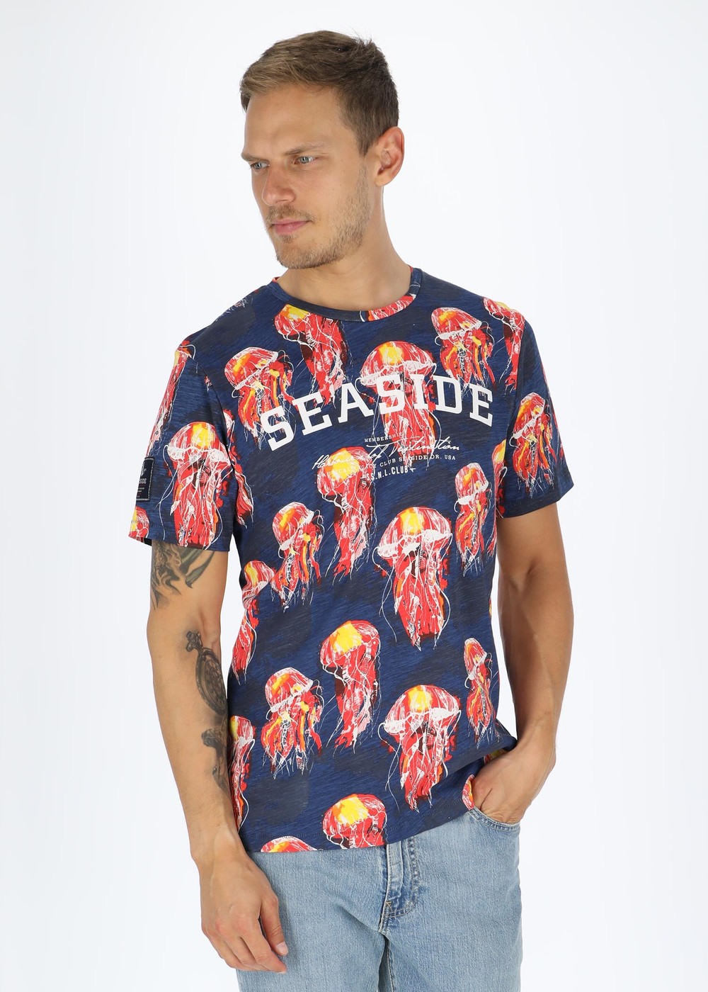 Ocean Tee, Blue Electric Jellyfish, 3xl, Strandkläder | Herr - Kläder - Badkläder - Strandkläder | Padelspecialisterna