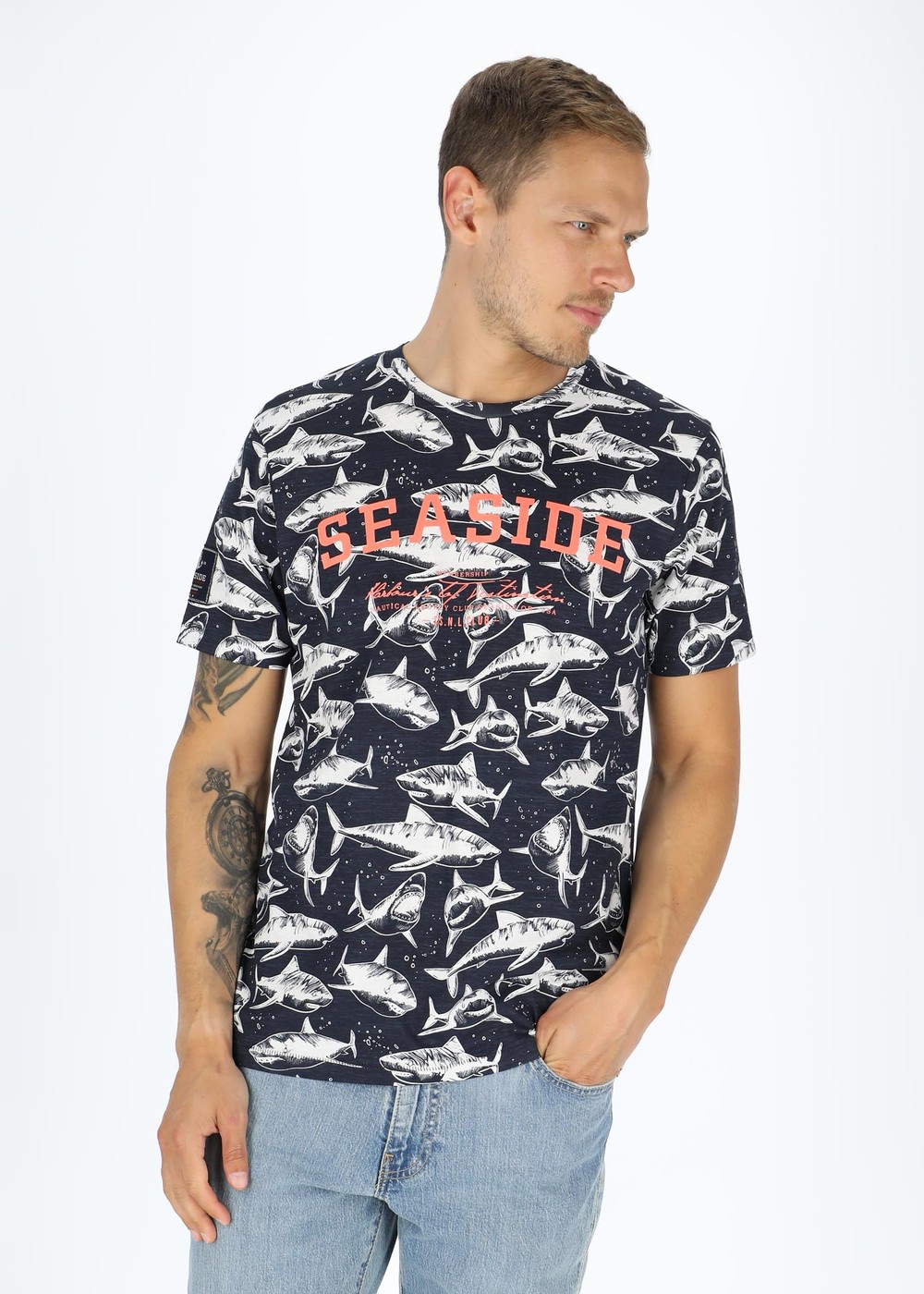 Ocean Tee, Navy Shark, M, Strandkläder | Herr - Kläder - Badkläder - Strandkläder | Padelspecialisterna