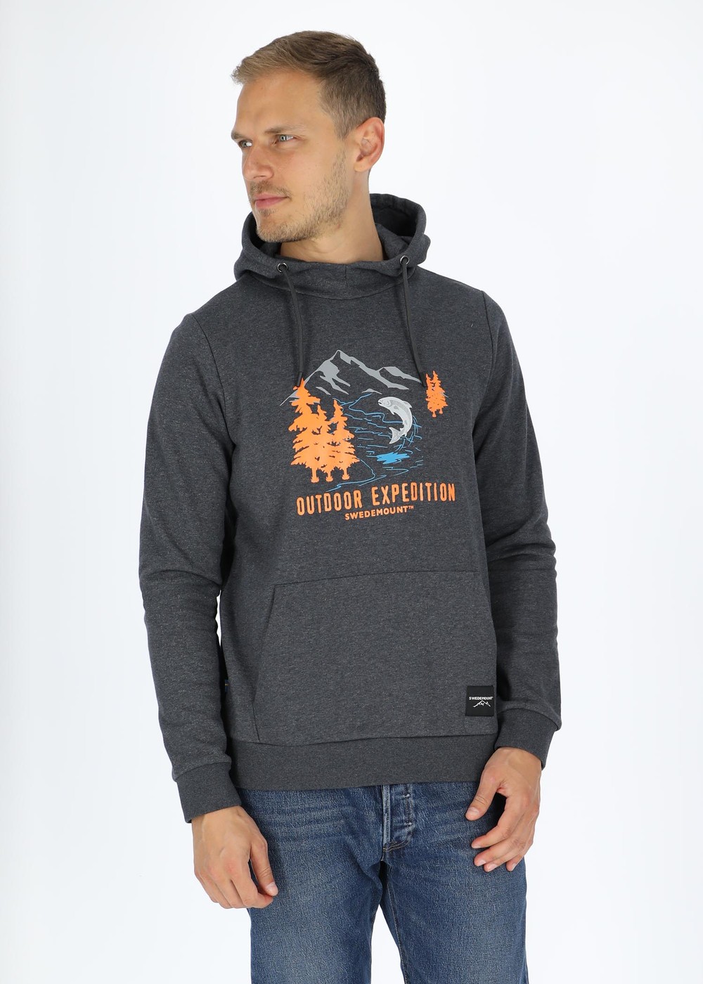 Forest Hood, Greymelange Salmon, L, Hoodies | Herr - Kläder - Tröjor - Hoodies | Padelspecialisterna