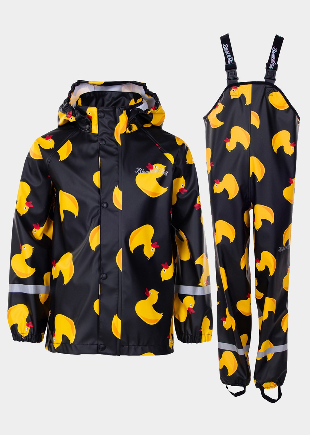 Monsoon Rain Set Jr, Black Yellow Duck, 120, Regnjackor | Junior - Kläder - Regnkläder - Regnjackor | Padelspecialisterna