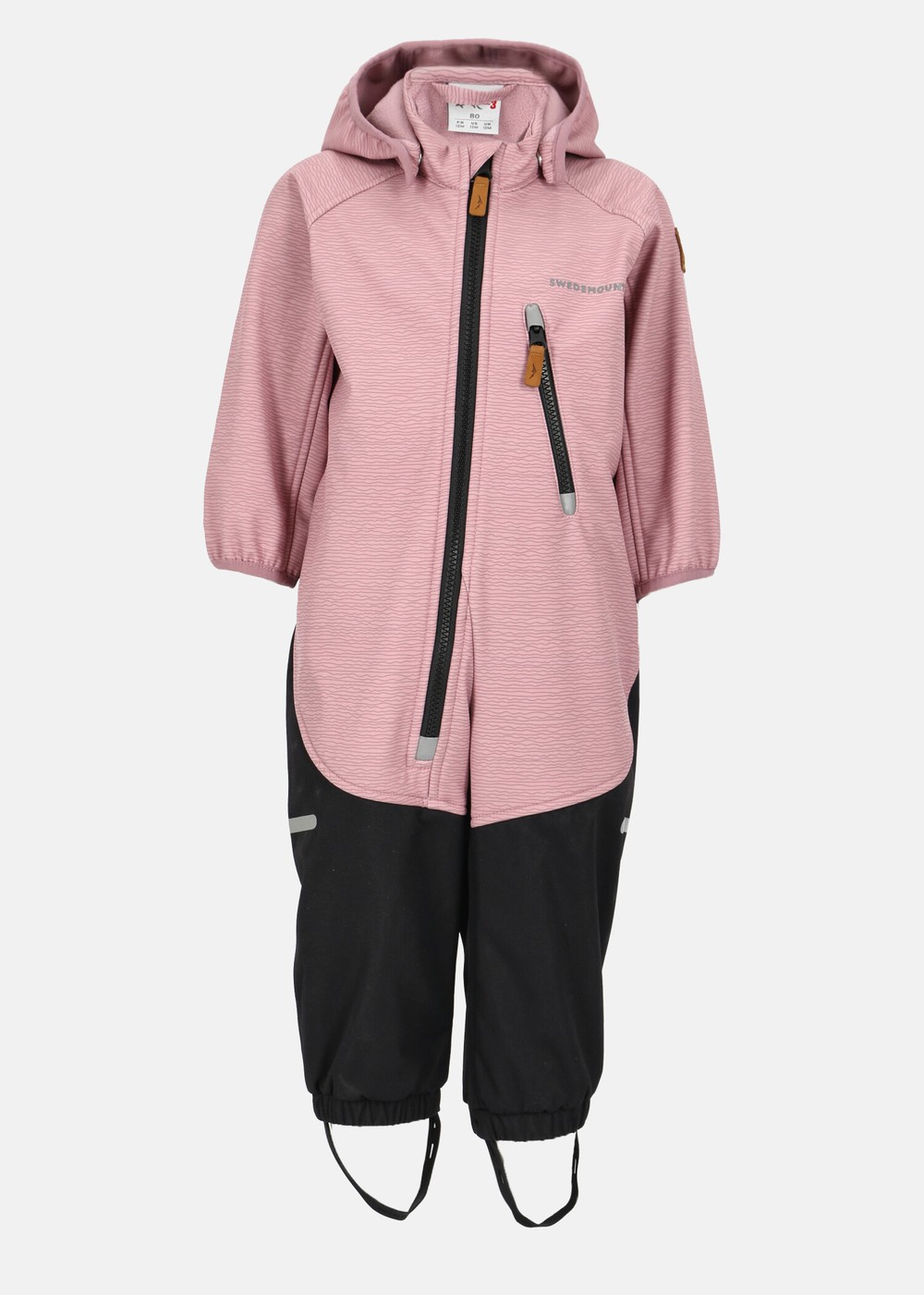 Holmenkollen Softshell Overall Infant, Dusty Rose Melange/Black, 74, Regnjackor | Junior - Kläder - Regnkläder - Regnjackor | Padelspecialisterna