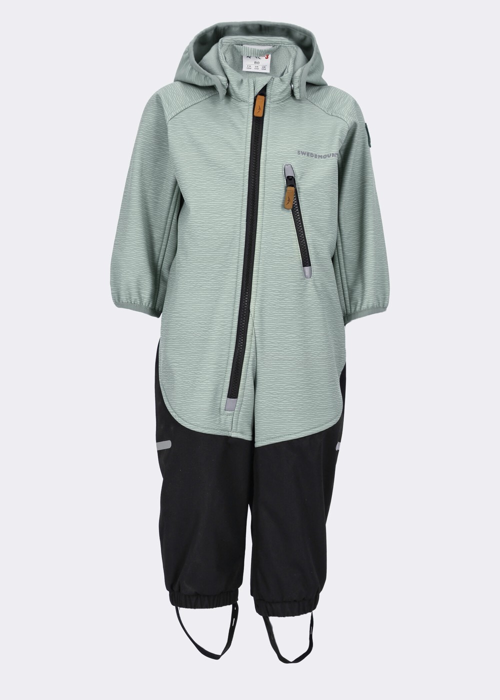 Holmenkollen Softshell Overall Infant, Seaweed Melange/Black, 68, Regnjackor | Junior - Kläder - Regnkläder - Regnjackor | Padelspecialisterna