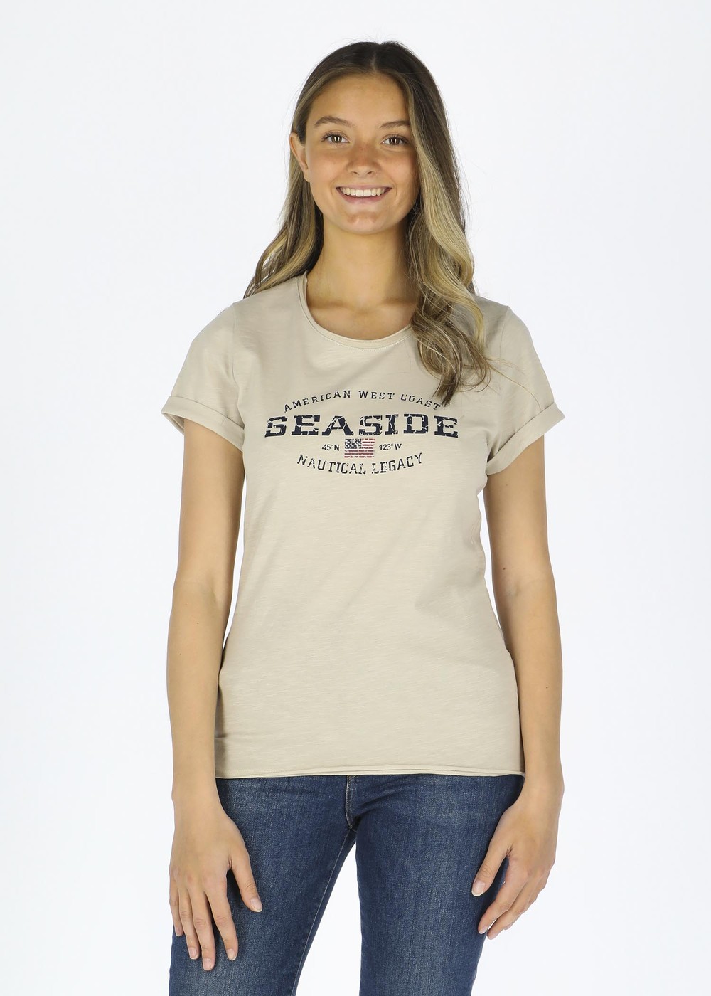 Nautical Tee W, Khaki, 48, Strandkläder | Dam - Kläder - Badkläder - Strandkläder | Padelspecialisterna