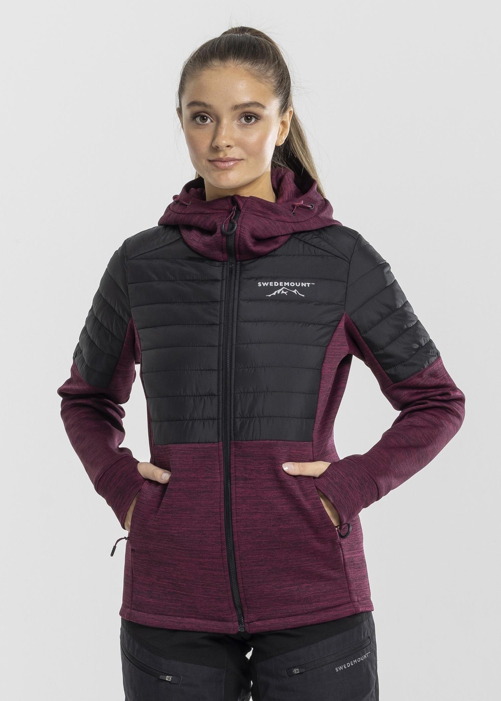 Lofoten Hybrid Jacket W, Burgundy Melange/Black, 48, Jackor | Dam - Aktivitet - Outdoorkläder - Jackor | Padelspecialisterna
