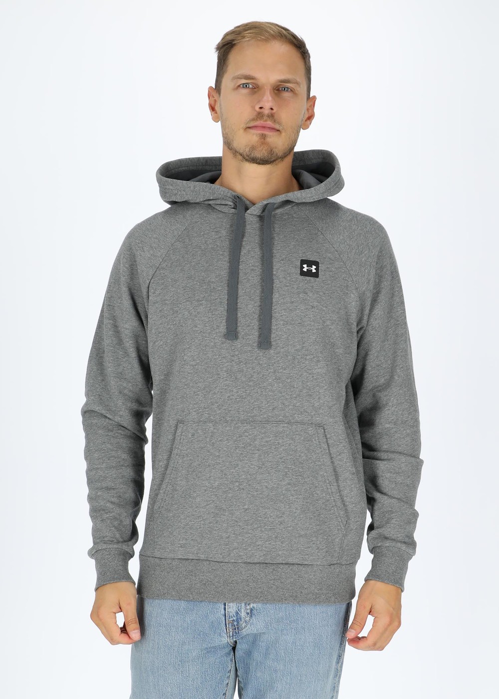 Ua Rival Fleece Hoodie, Pitch Gray Light Heather, L, Hoodies | Herr - Kläder - Tröjor - Hoodies | Padelspecialisterna