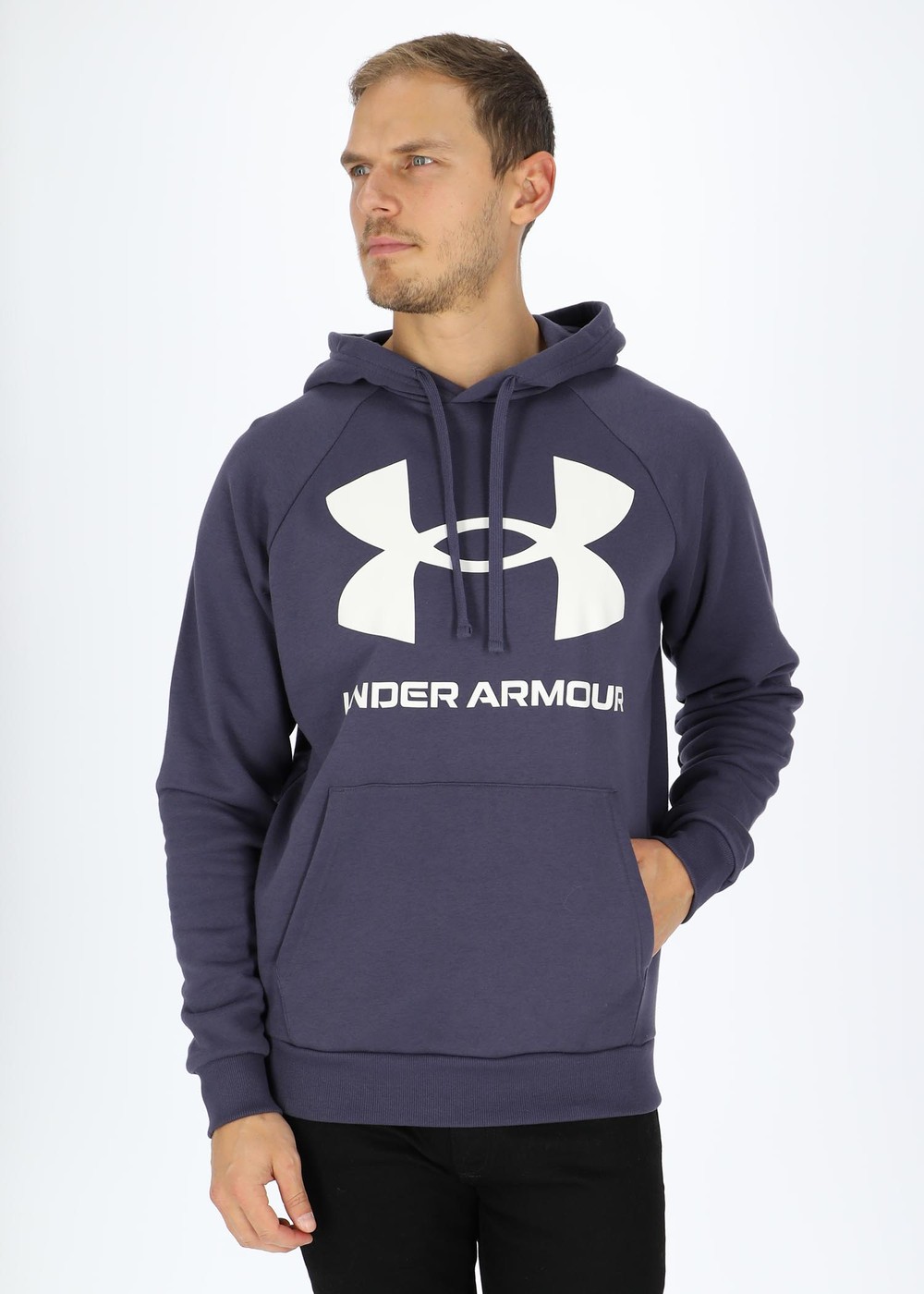 Ua Rival Fleece Big Logo Hd, Tempered Steel, M, Hoodies | Herr - Kläder - Tröjor - Hoodies | Padelspecialisterna