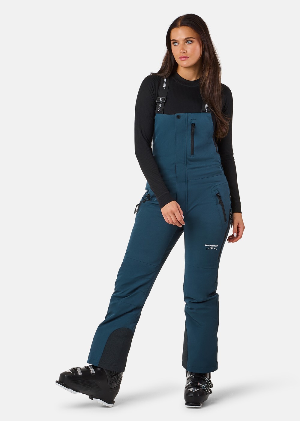 Cervinia Bib Pants W, Dk. Steel Green/Black, 50, Överdragsbyxor | Dam - Kläder - Byxor - Överdragsbyxor | Padelspecialisterna