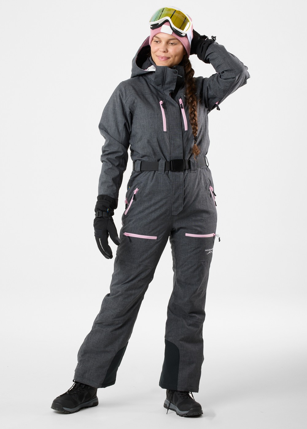 Cervinia Skisuit W, Charcoal Melange/Light Pink, 50, Skidoverall | Sport & aktivitet - Sporter - Alpin skidåkning - Skidoverall | Padelspecialisterna
