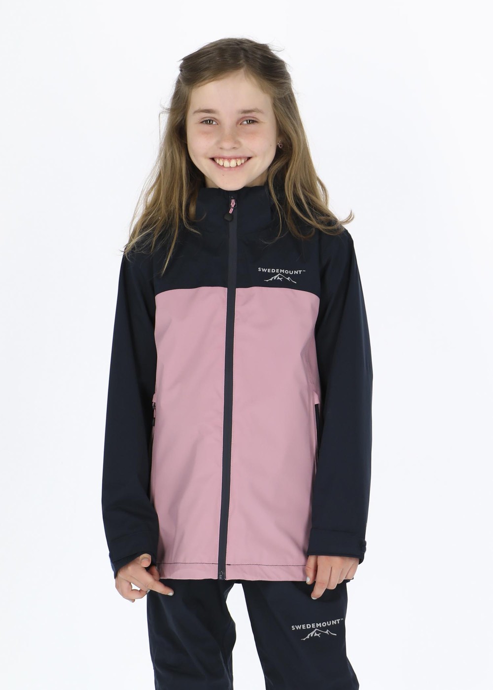 Bodö Rain Jacket Jr, Navy/Dusty Pink, 120, Jackor | Junior - Kläder - Jackor | Padelspecialisterna