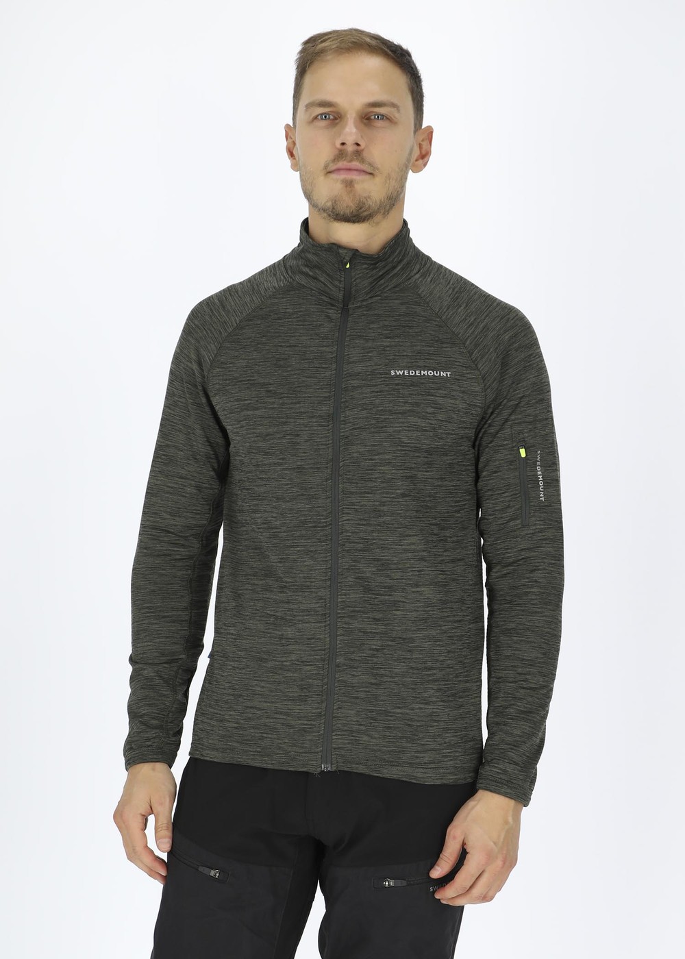 Trail Stretch Fullzip, Olive Melange/Olive, S, Fleecetröjor | Herr - Kläder - Tröjor - Fleecetröjor | Padelspecialisterna