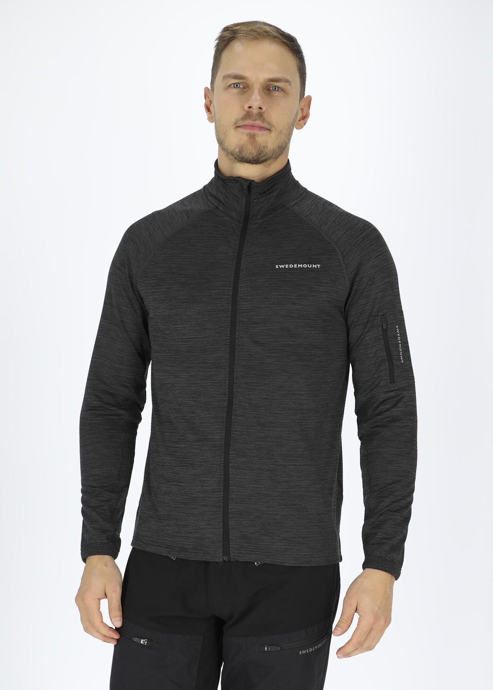 Trail Stretch Fullzip, Charcoal Melange/ Black, S, Fleecetröjor | Herr - Kläder - Tröjor - Fleecetröjor | Padelspecialisterna