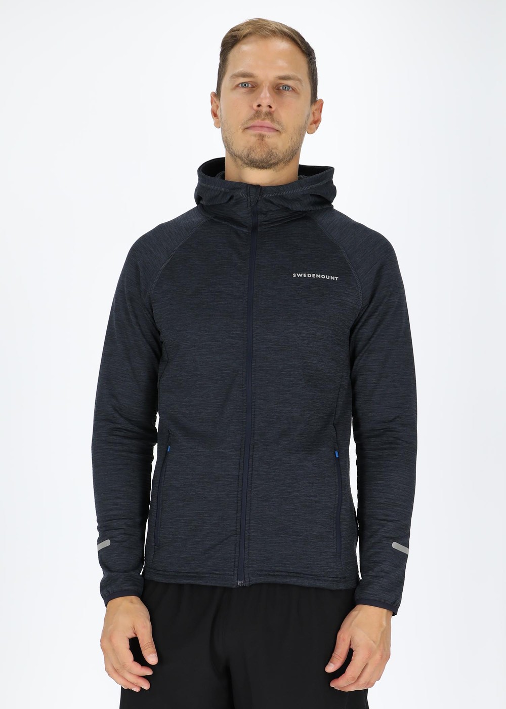 Trail Stretch Hood Jacket, Dk. Navy Melange/ Navy, S, Hoodies | Herr - Kläder - Tröjor - Hoodies | Padelspecialisterna