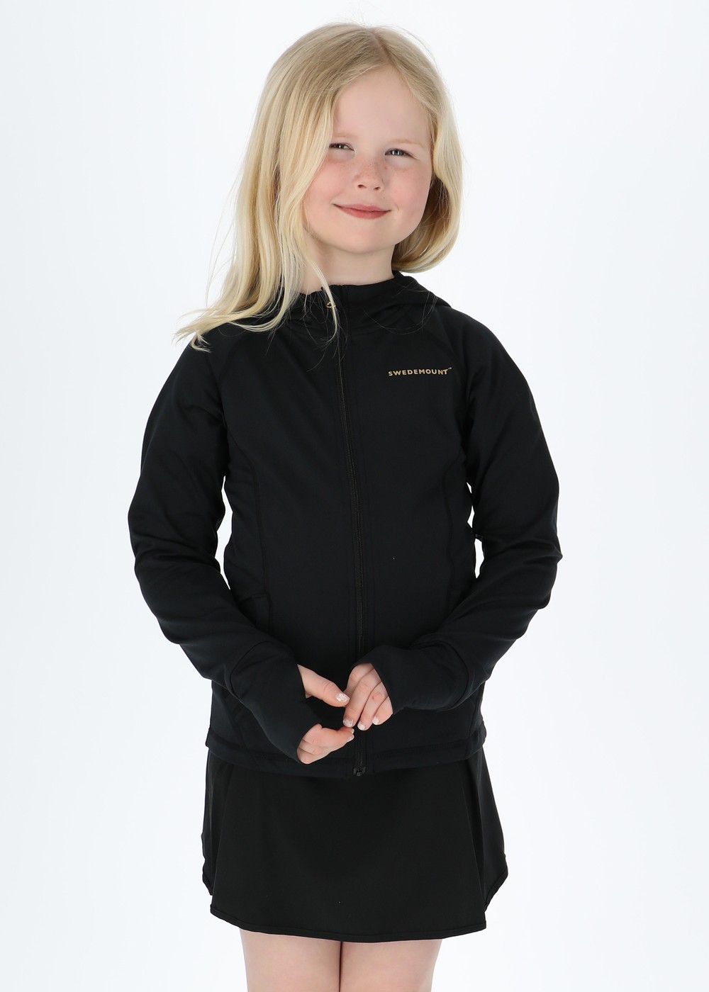 Gym Zip Hood Jr, Black, 130, Hoodies | Junior - Kläder - Tröjor - Hoodies | Padelspecialisterna