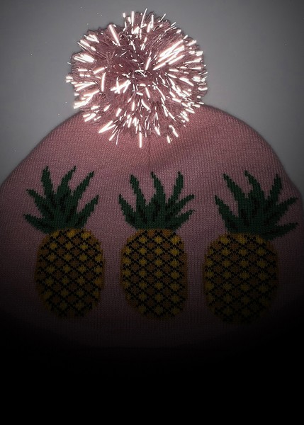 Knitted Hat Reflective Pom Pom