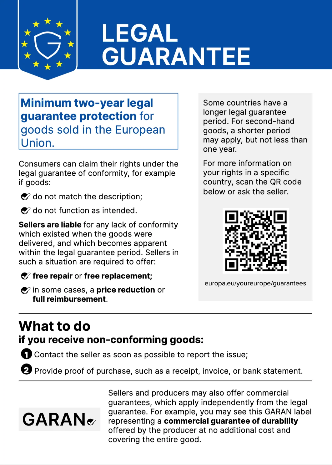 Legal guarantee