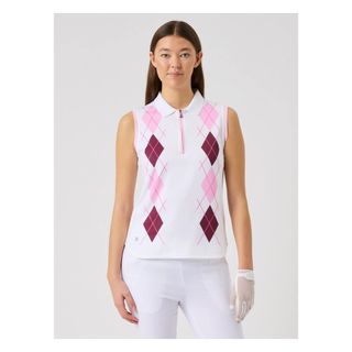 Daily Sports Argyle SL Polo Shirt - White Daily Sports Argyle SL Polo Shirt - White