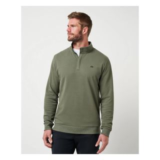 Travis Mathew Mens Cloud Quarter Zip 2.0 - Dark Olive Travis Mathew Mens Cloud Quarter Zip 2.0 - Dark Olive