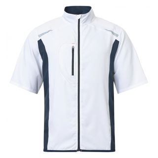 Abacus Mens Lanark Stretch Wind Shirt - White/Navy