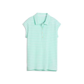 Puma Womens Pique YD Stripe Cap Sleeve - White/Mint Puma Womens Pique YD Stripe Cap Sleeve - White/Mint