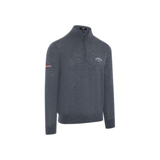 Callaway Mens Blended Merino 1/4-Zip Sweater - Steel Heather Callaway Mens Blended Merino 1/4-Zip Sweater - Steel Heather