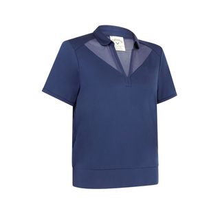 Callaway Womens Waist Length Mesh Detail Polo - Peacoat Callaway Womens Waist Length Mesh Detail Polo - Peacoat