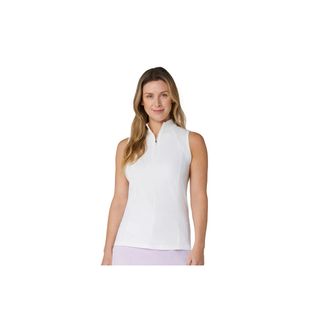 Callaway Womens Sleeveless Rib Play Polo - Brilliant White Callaway Womens Sleeveless Rib Play Polo - Brilliant White