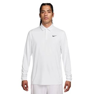 Nike Mens Dri-Fit Velocity LS Polo - White Nike Mens Dri-Fit Velocity LS Polo - White