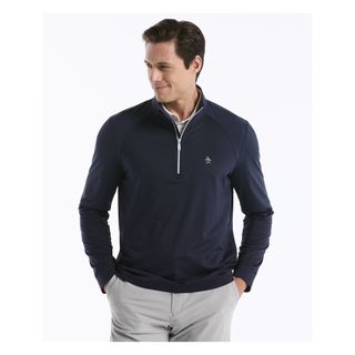 Original Penguin Mes LS Mixed Media 1/4-zip - Black Iris Original Penguin Mes LS Mixed Media 1/4-zip - Black Iris