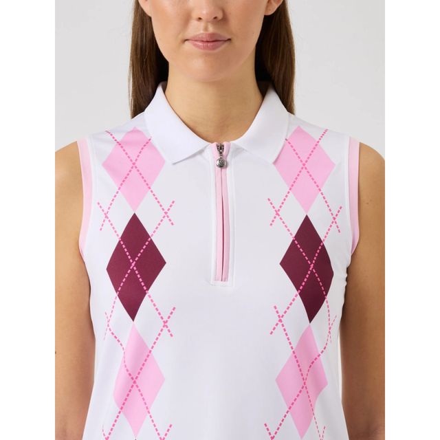 Daily Sports Argyle SL Polo Shirt - White