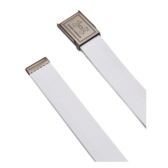 Under Armour Mens Stretch Webbing Golf Belt - White/Halo Gray/Silver