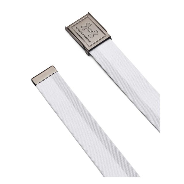 Under Armour Mens Stretch Webbing Golf Belt - White/Halo Gray/Silver