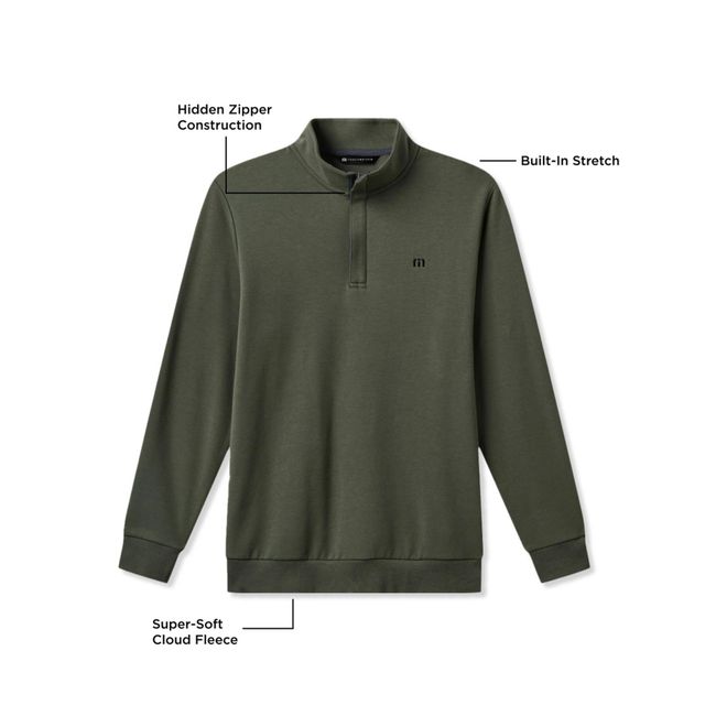Travis Mathew Mens Cloud Quarter Zip 2.0 - Dark Olive